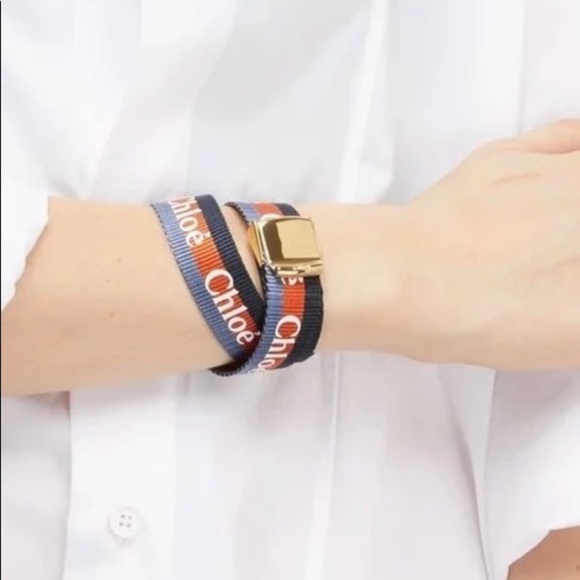 CHLOÉ Valmy bracelet in brass & nylon - Picture 1 of 9